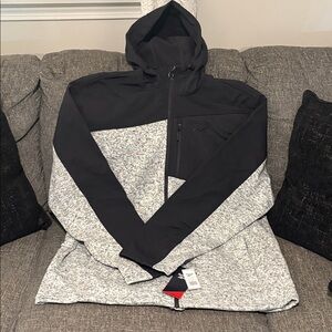 Reebok Black and Gray Hooded Jacket
